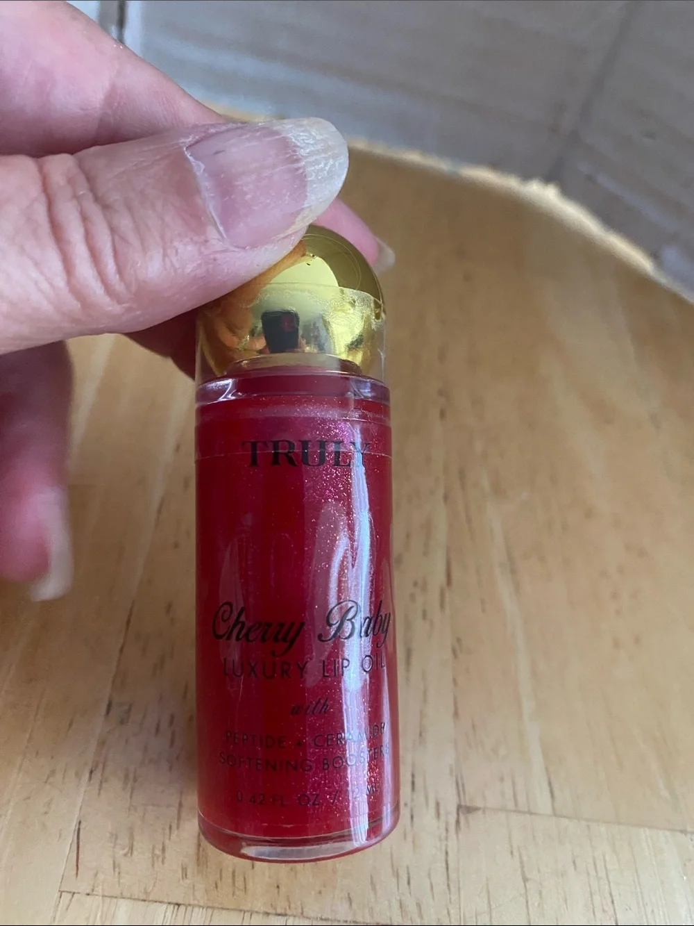 Truly Cherry Baby Luxury Lip Oil - Red. Sealed NIP peptide & ceramide NWT